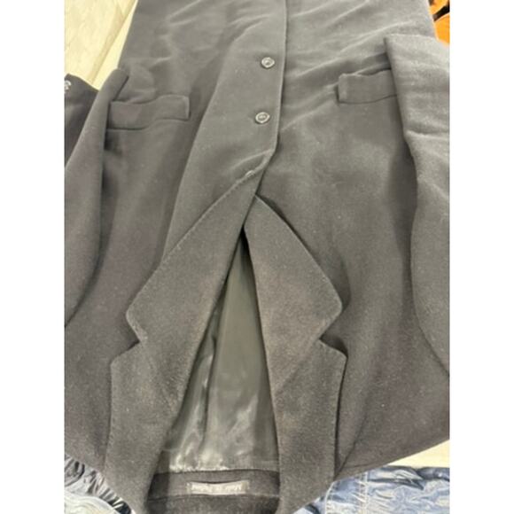 "Wool & Cashmere" Men's Black Trench 48R Goth Grunge Dark Romance QUiet Luxury - Picture 13 of 16